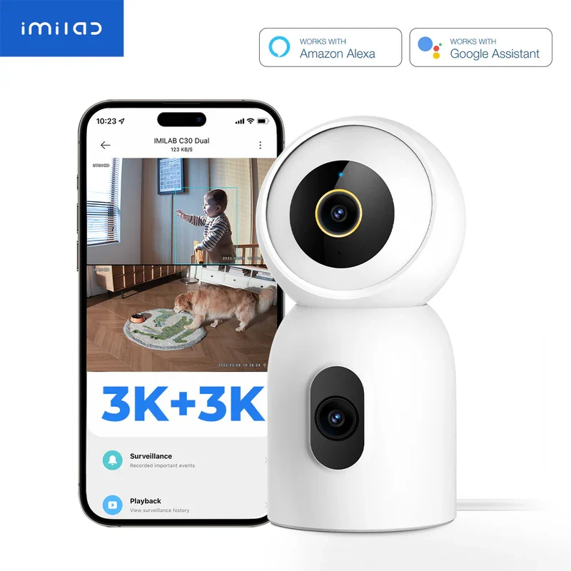 IMILAB C30 Dual 3K+3K Wifi Plug-in Camera beltéri biztonsági kamera